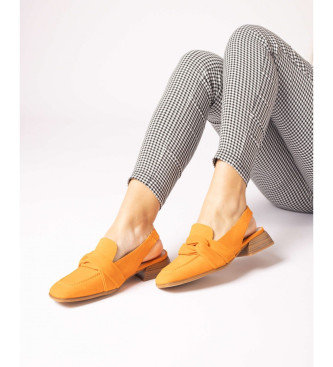 Wonders Skórzane sandały Phoenix pomarańczowe 