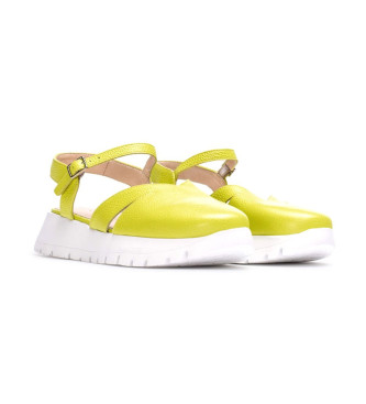 Wonders Yellow Vancouver Leather Sandals