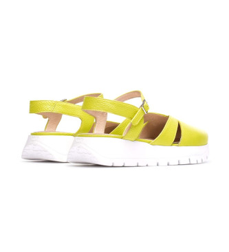 Wonders Yellow Vancouver Leather Sandals