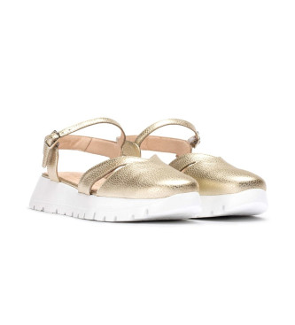 Wonders Gold Vancouver Leather Sandals