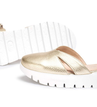 Wonders Gold Vancouver Leather Sandals