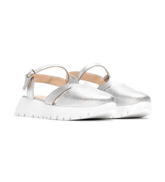 Wonders Silver Vancouver Leather Sandals