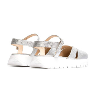 Wonders Silver Vancouver Leather Sandals