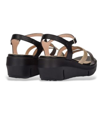 Wonders Flynn l�der-sandaler 83 brun, sort