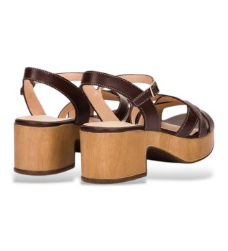 Wonders L�dersandaler onsdag 60 brun