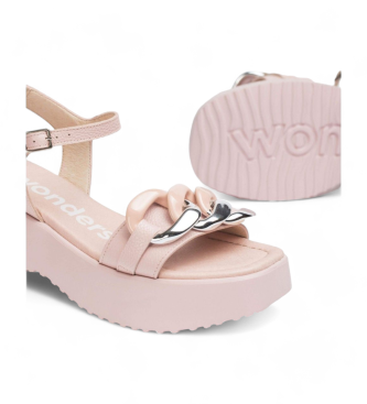 Wonders Claire Leather Sandals Pink