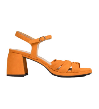Wonders Pomarańczowe sandały na obcasie - wysokość obcasa: 6 cm