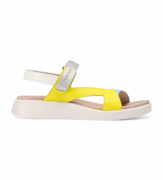 Wonders Skórzane sandały Hali Yellow