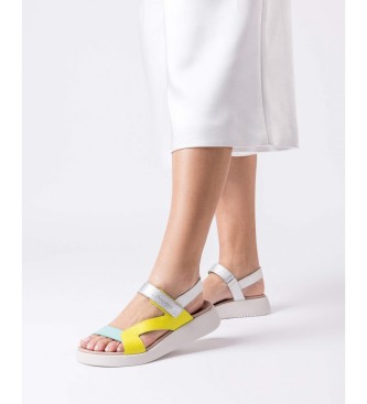 Wonders Skórzane sandały Hali Yellow