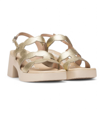 Wonders Hura gold leather sandals