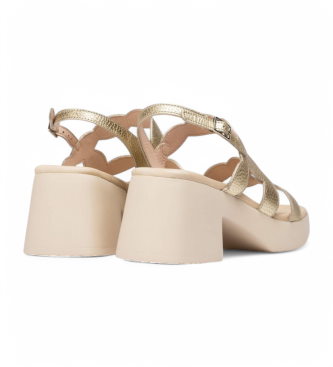 Wonders Hura gold leather sandals