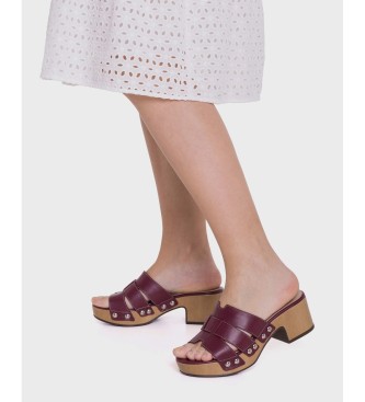 Wonders Leren Sandalen Miercoles 61 Bordeaux