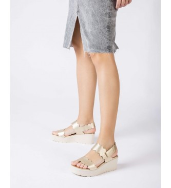 Wonders Vijolični in zlati usnjeni sandali