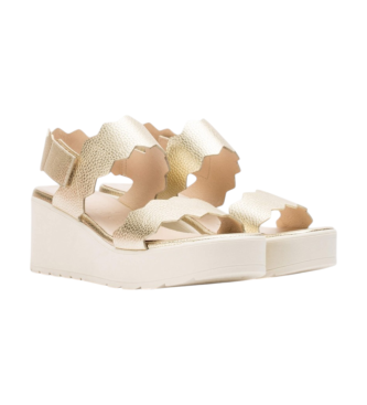 Wonders Vijolični in zlati usnjeni sandali