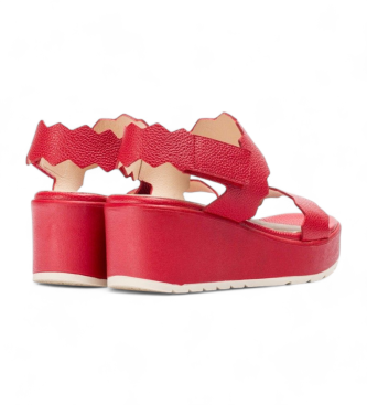 Wonders Skórzane sandały fioletowo-czerwone 