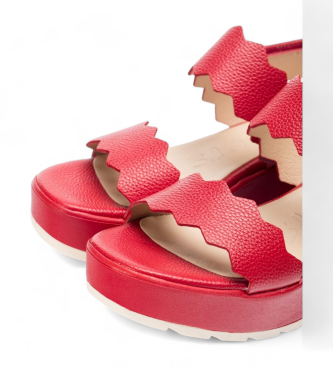 Wonders Leren sandalen paars rood 