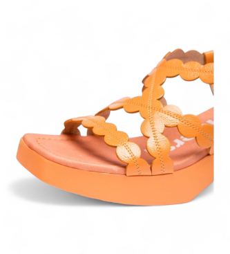 Wonders Leren sandalen Neus Oranje