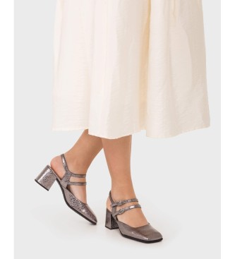 Wonders Silver Anila 02 Leather Sandals
