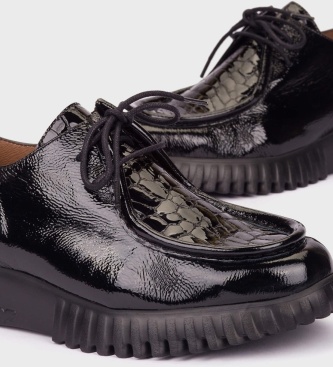 Wonders Wallabee Flexfly 23 Schuhe aus Leder Schwarz