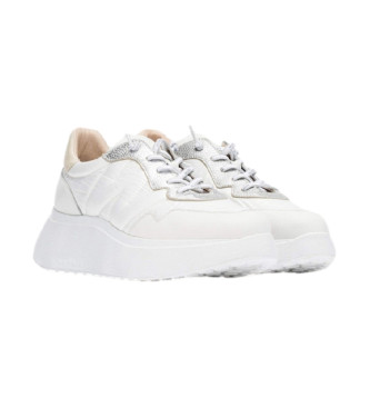 Wonders Berlin white leather trainers -Height 5cm wedge