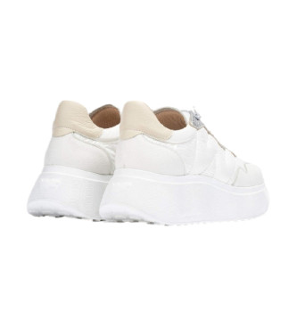 Wonders Berlin white leather trainers -Height 5cm wedge
