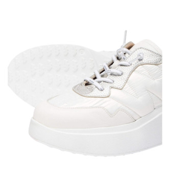 Wonders Białe skórzane buty sportowe Berlin - Wysokość klina 5 cm
