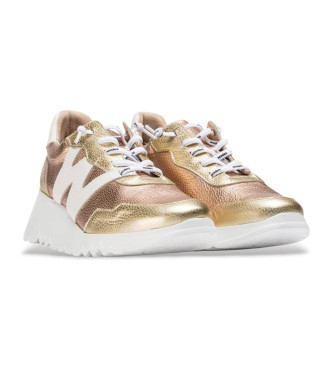 Wonders Kyoto gold leather trainers