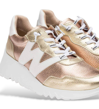 Wonders Kyoto gold leather trainers