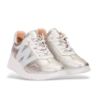 Wonders Kyoto silberne Lederturnschuhe