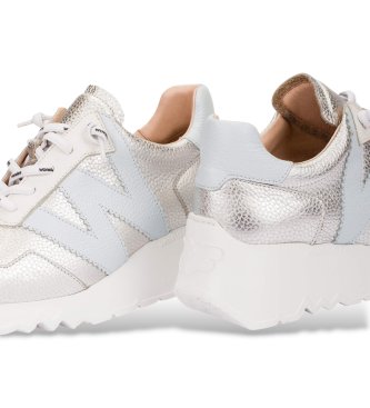 Wonders Kyoto silberne Lederturnschuhe