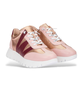 Wonders Odisei 76 Lederturnschuhe rosa, kastanienbraun