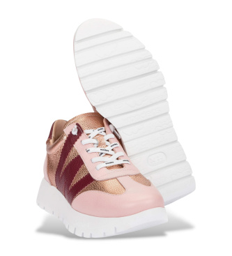 Wonders Odisei 76 Lederturnschuhe rosa, kastanienbraun