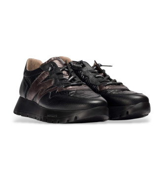Wonders Leder Turnschuhe Odisei 91 schwarz