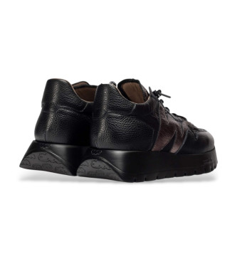 Wonders Leder Turnschuhe Odisei 91 schwarz