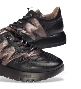 Wonders Leder Turnschuhe Odisei 91 schwarz