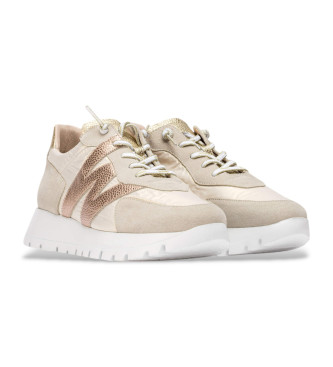 Wonders Sneakers Oslo in pelle beige, bronzo