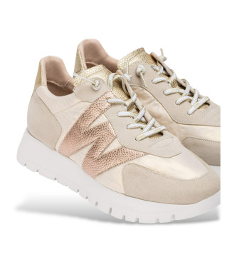 Wonders Oslo beige, bronze leather trainers