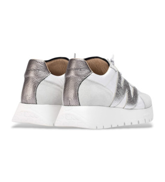 Wonders Sneakers Oslo bianche in pelle argentata