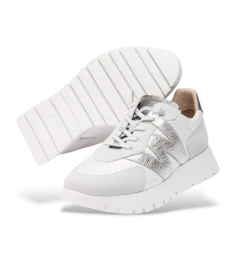 Wonders Sneakers Oslo bianche in pelle argentata