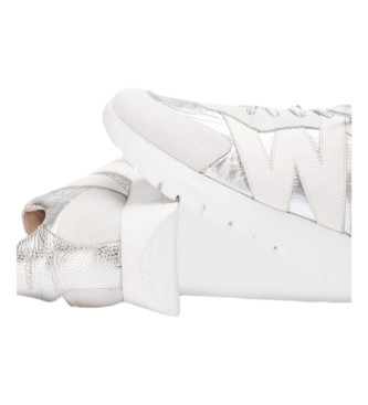 Wonders Oslo silver leather trainers