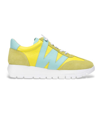 Wonders Sapatilhas de couro amarelo Racer