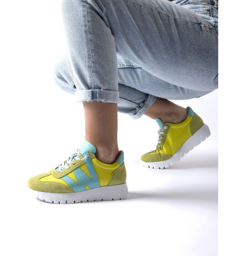 Wonders Racer yellow leather trainers