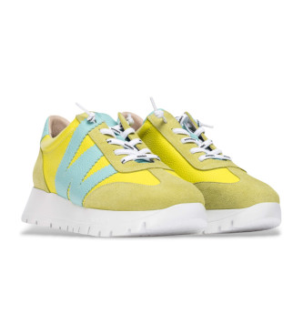 Wonders Racer yellow leather trainers