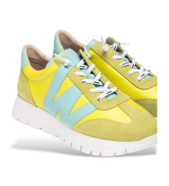 Wonders Racer yellow leather trainers