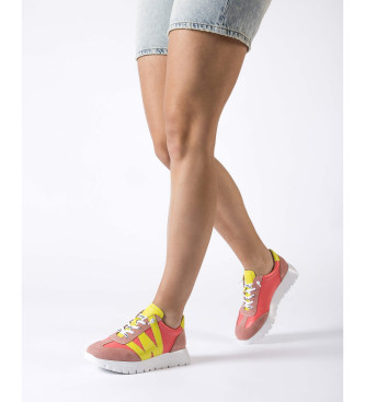 Wonders Zapatillas de piel Racer coral