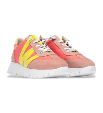 Wonders Sapatilhas Racer em pele coral