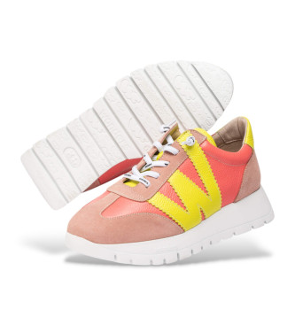 Wonders Sapatilhas Racer em pele coral