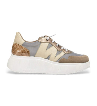 Wonders Roma 31 taupefarbene Lederturnschuhe
