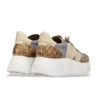 Wonders Roma 31 taupefarbene Lederturnschuhe
