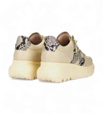 Wonders Samira beige Schlangenleder Hausschuhe